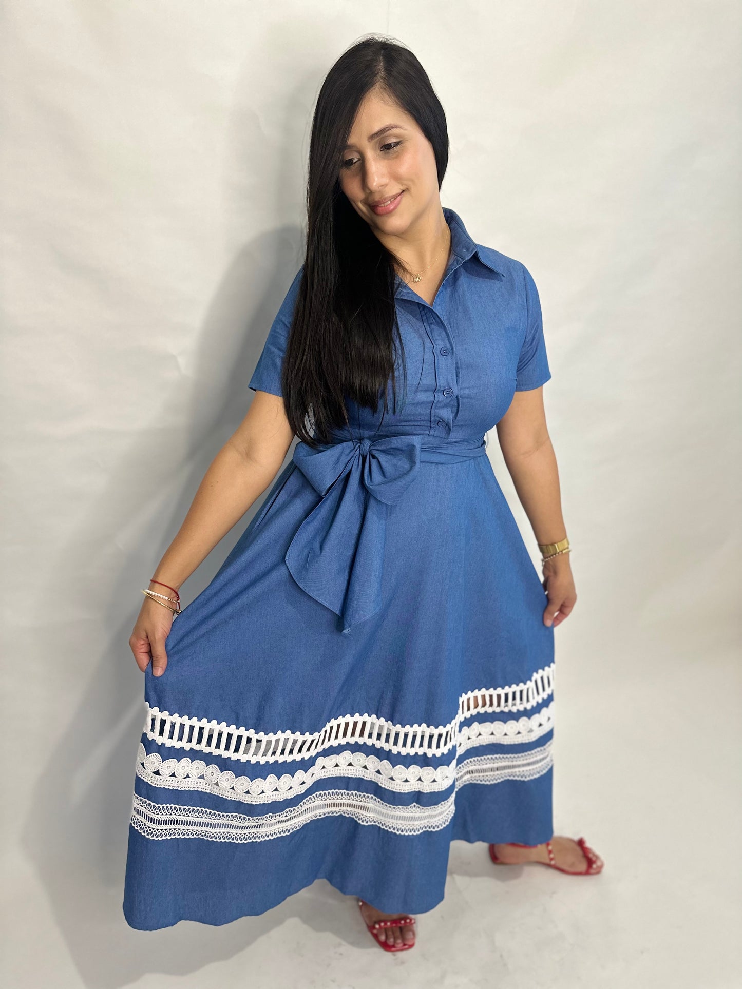 Febe Denim Midi Dress
