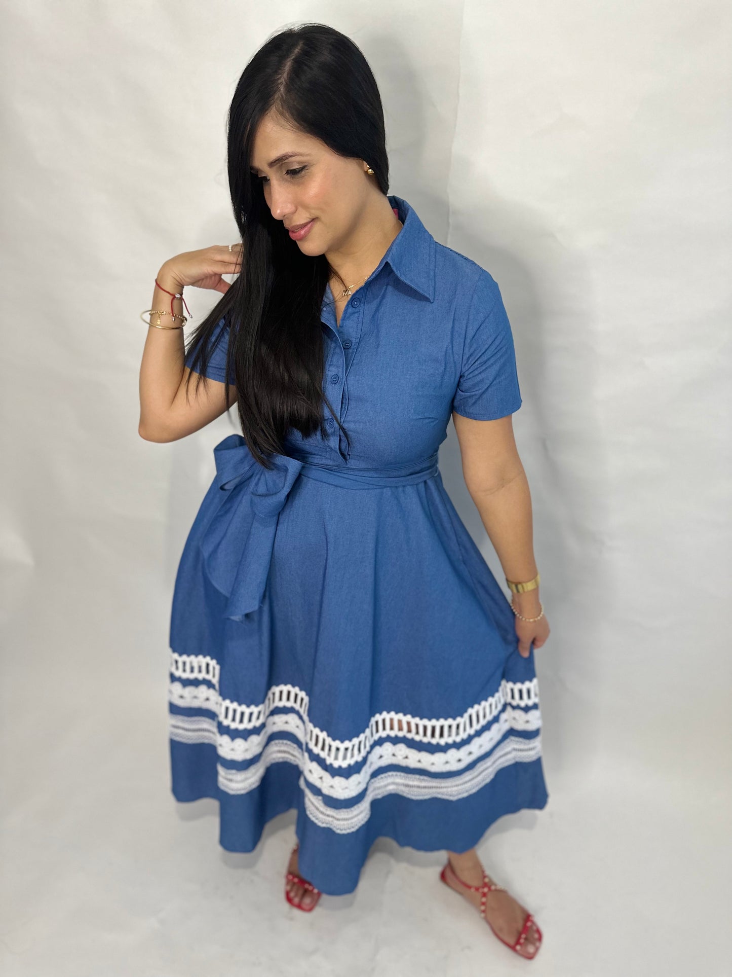 Febe Denim Midi Dress
