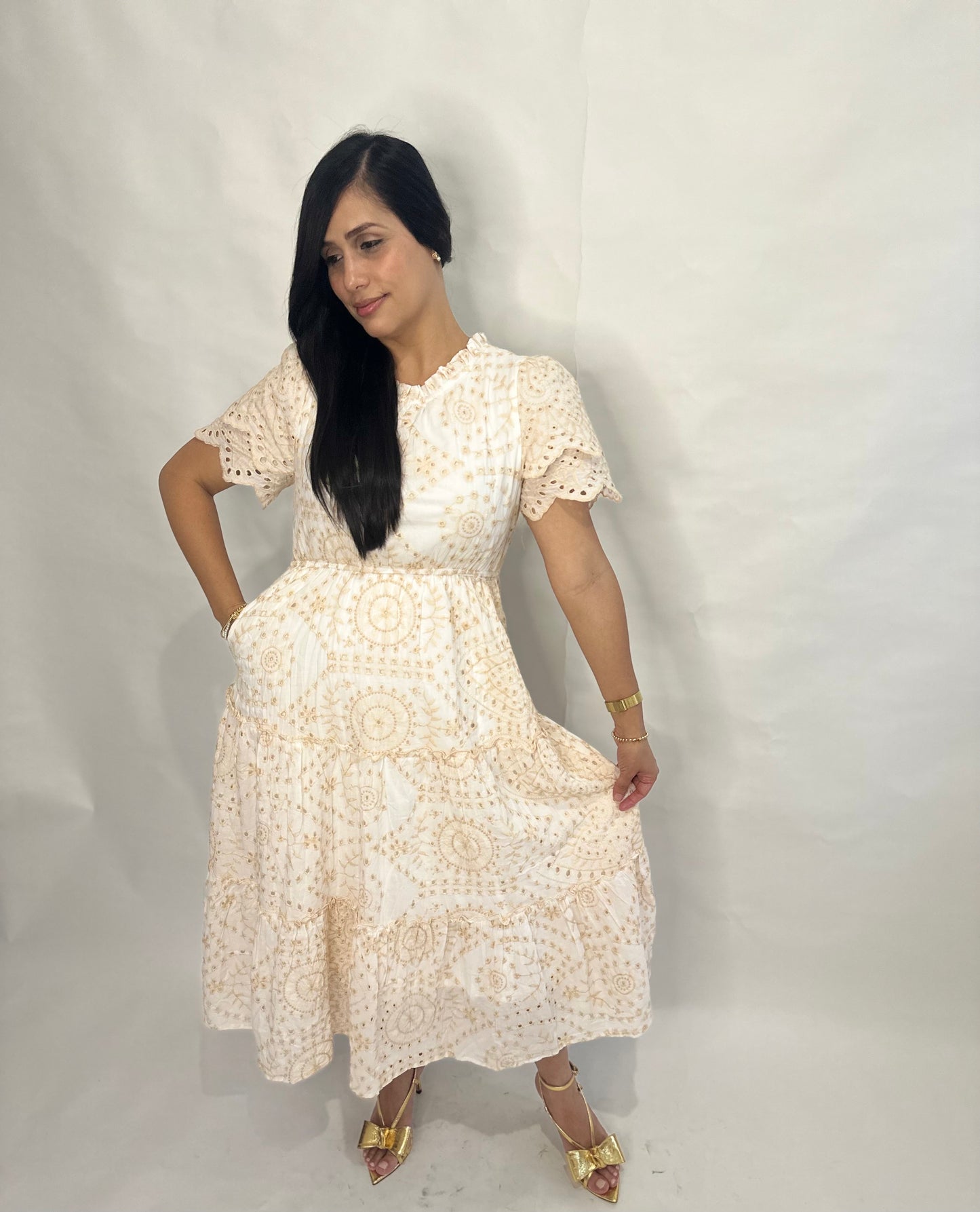 Rode Midi Dress