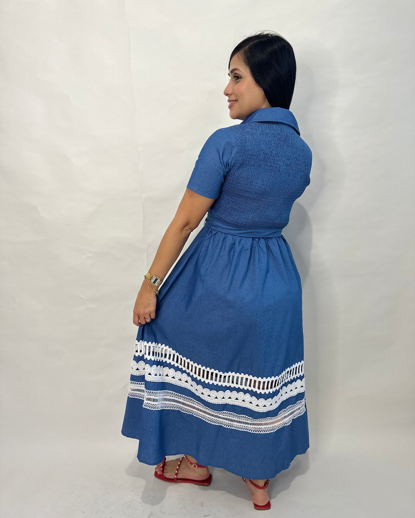 Febe Denim Midi Dress