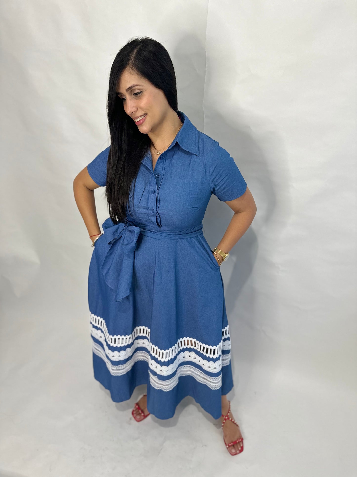 Febe Denim Midi Dress