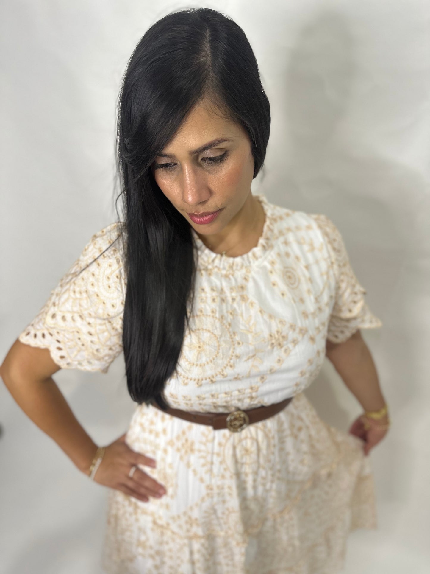 Rode Midi Dress