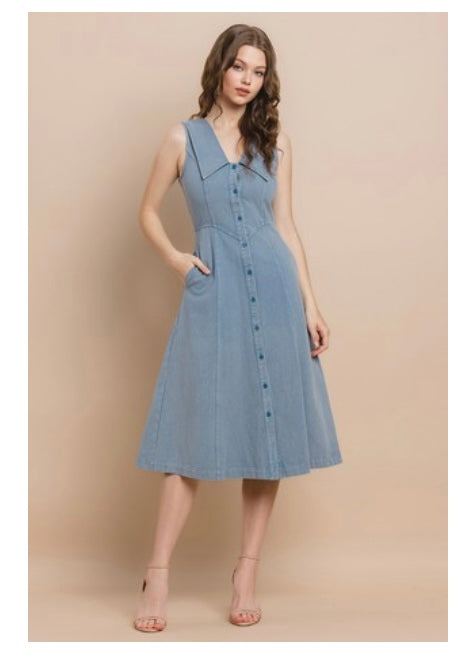 Maria Denim Midi Dress